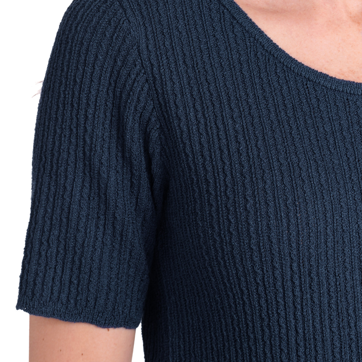 Gina Benotti Damen Shirt mit Strukturmuster dunkelblau
