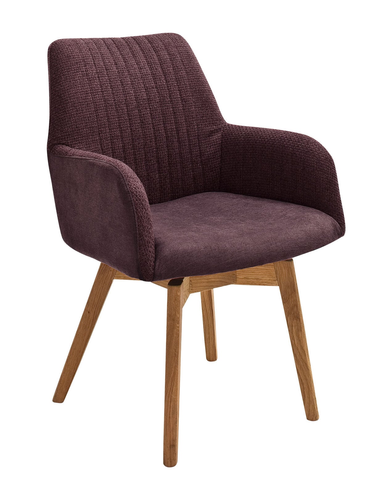Esszimmerstuhl BRENTWOOD mit Armlehnen braun/ Bordeaux rot
