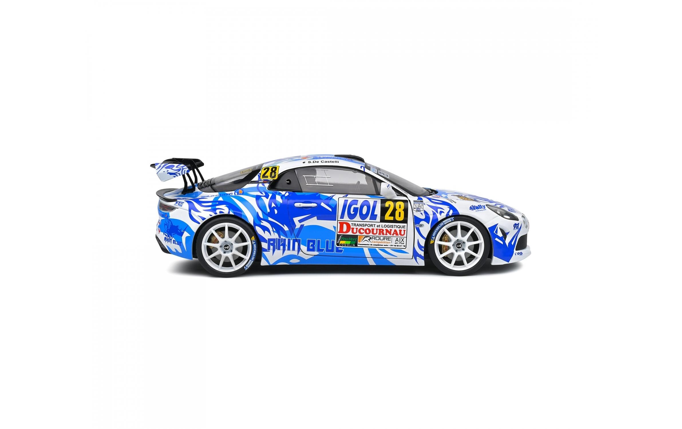 Rennwagen Alpine A110 Rallye #28, 1:18Detailgetreues Modellauto für Sammler im Massstab 1:18