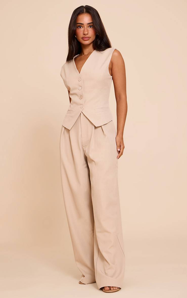 Gris Pierre Gilet Ajusté Boutonné Petite