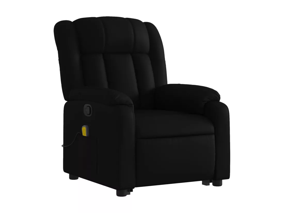 Fauteuil inclinable massant Noir Similicuir