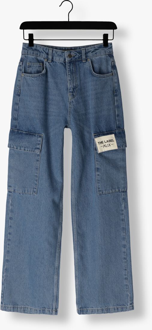 ALIX THE LABEL blauwe alix the label straight leg jeans ladies woven denim cargo pants