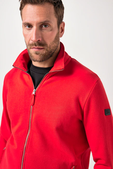 JAY-PI Sweatjacke, Fitness, Stehkragen, Zipper, bis 8 XL, mohnrot