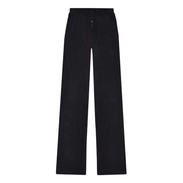 Cou Cou Intimates Pantalon Lounge Pointelle Coton Bio | Noir