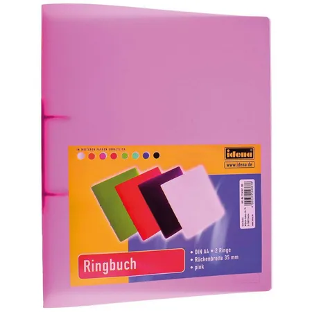 Idena Ringbuch A4, pink transluzent