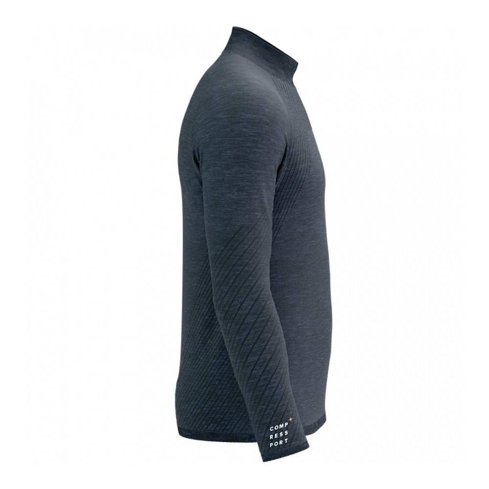 Compressport SEAMLESS ZIP - Sweat mood indigo melange
