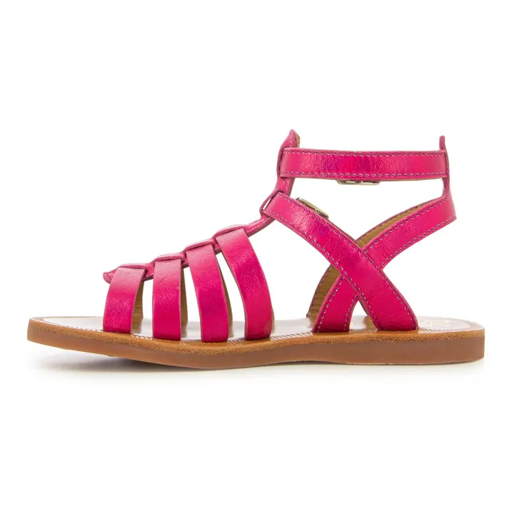 Pom d'Api Sandales Plagette Gladiator  | Rose