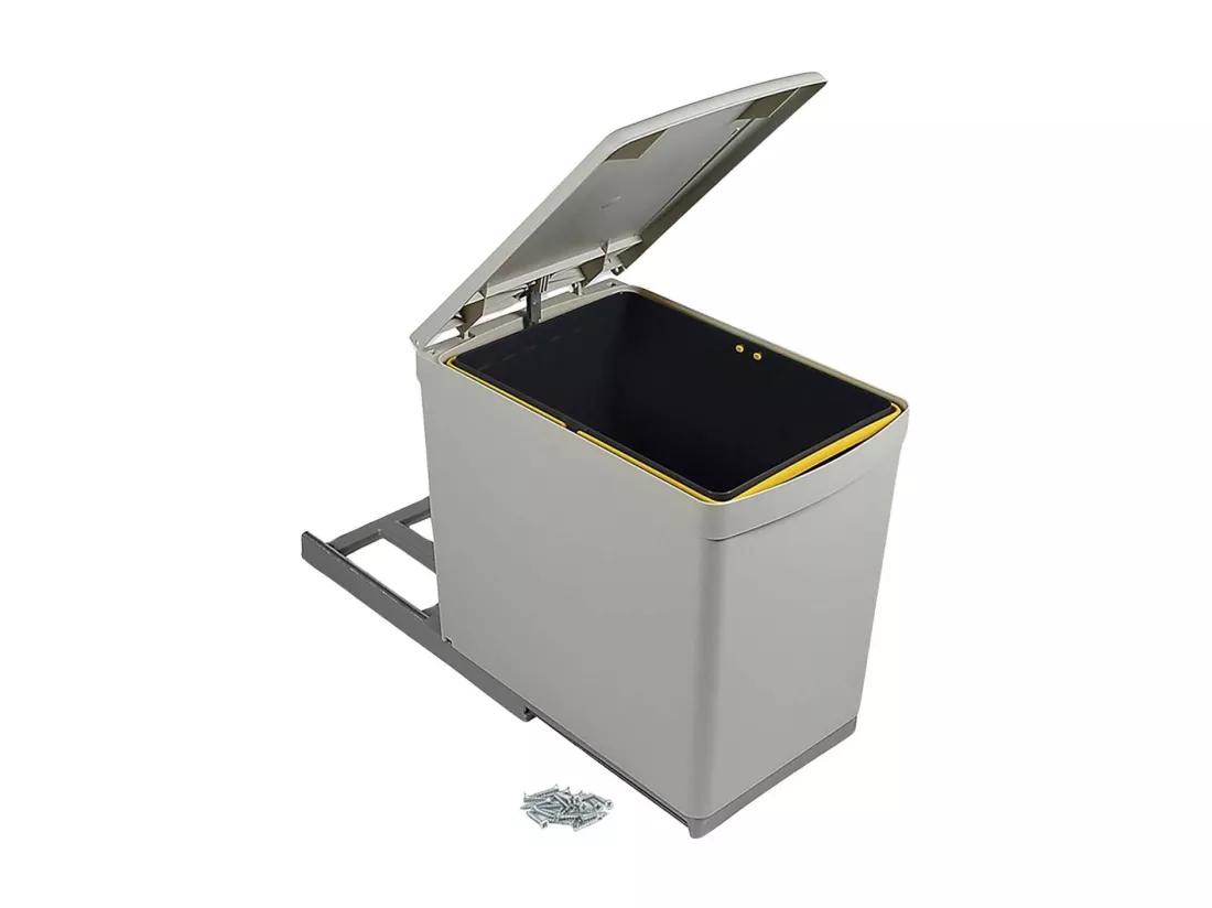 Poubelle de recyclage fixation inférieure et extraction manuelle 16 litres