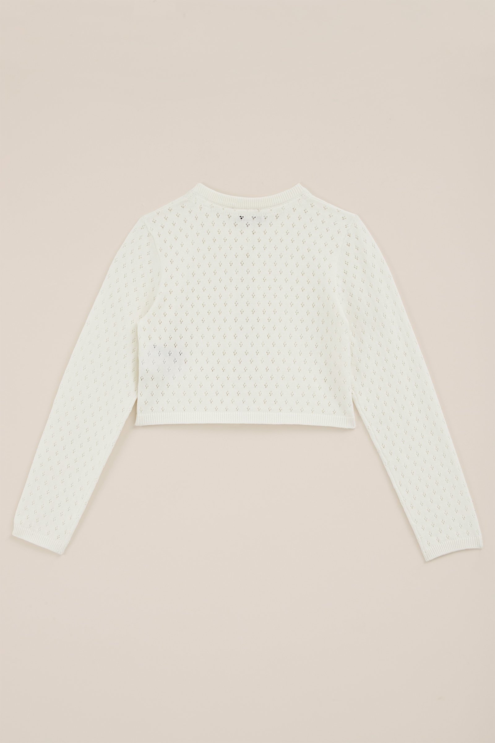 Meisjes vest met opengewerkt dessin WE Fashion Gebroken wit