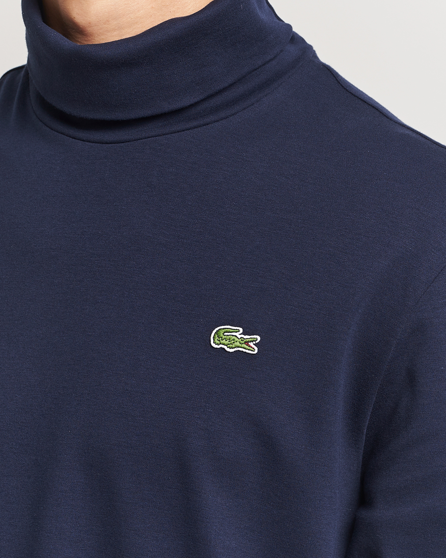 Lacoste Interlock Cotton Rollneck Navy