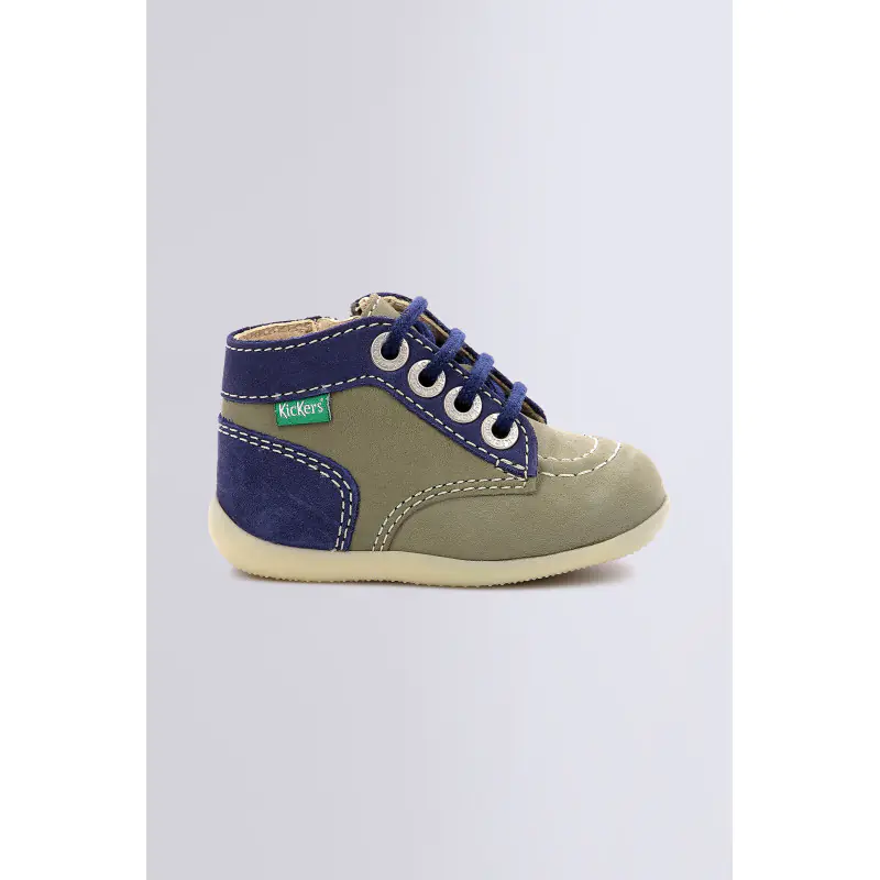 BONZIP KAKI BLEU BOTTILLONS Cuir Mixte