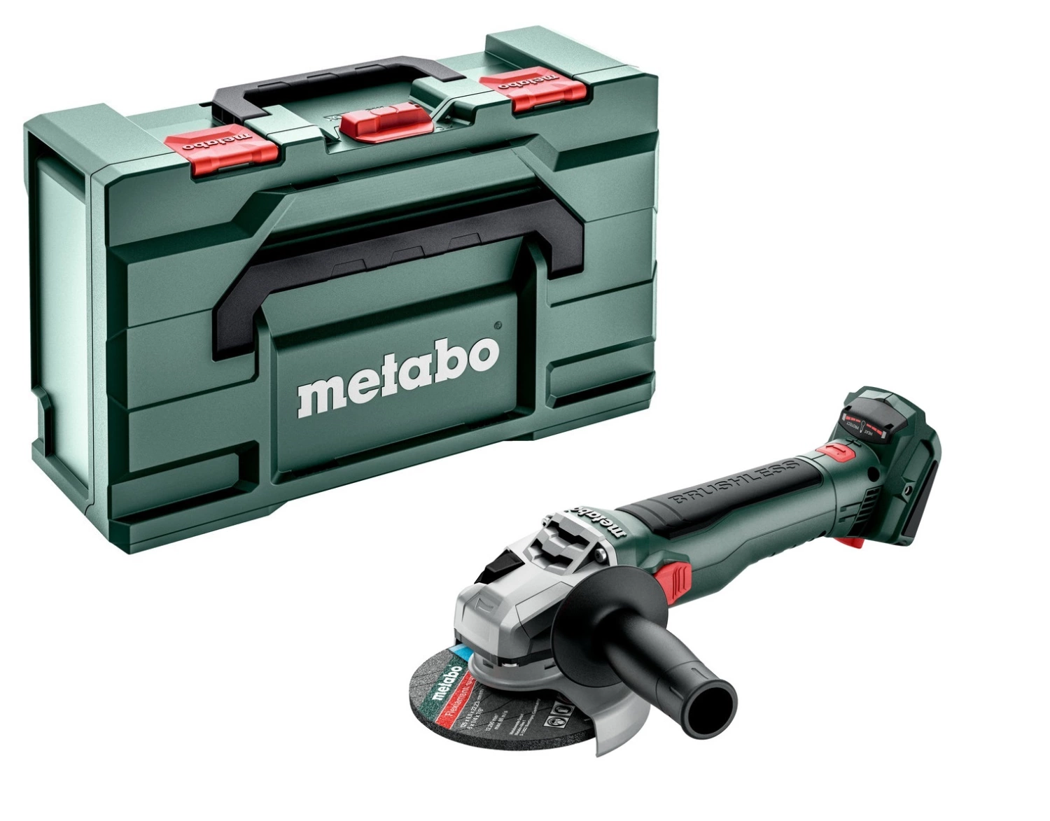 Metabo W 18 LT BL 11-125 18V Li-ion Accu haakse slijper body in MetaBox - 125 mm