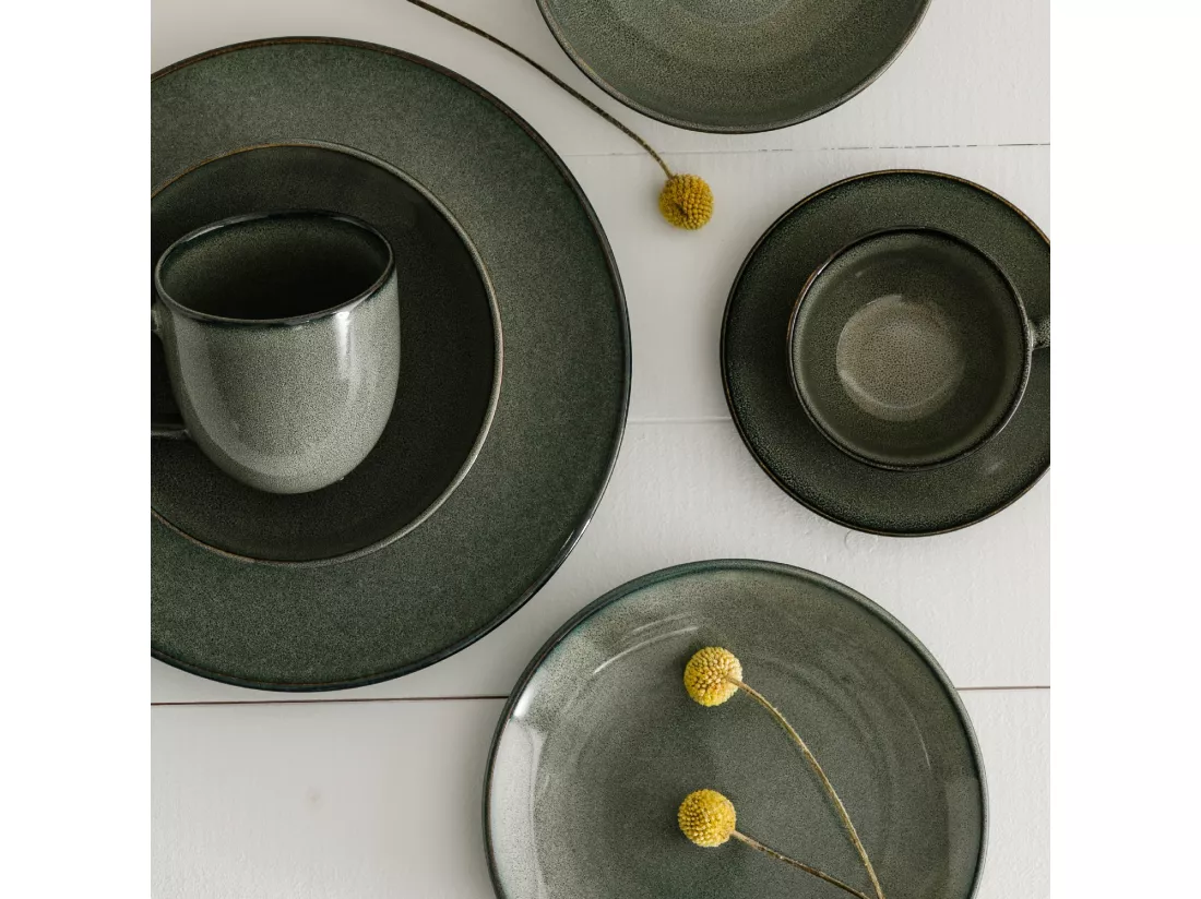 Assiette Plate Dobble vert moyen 3.5 x 27