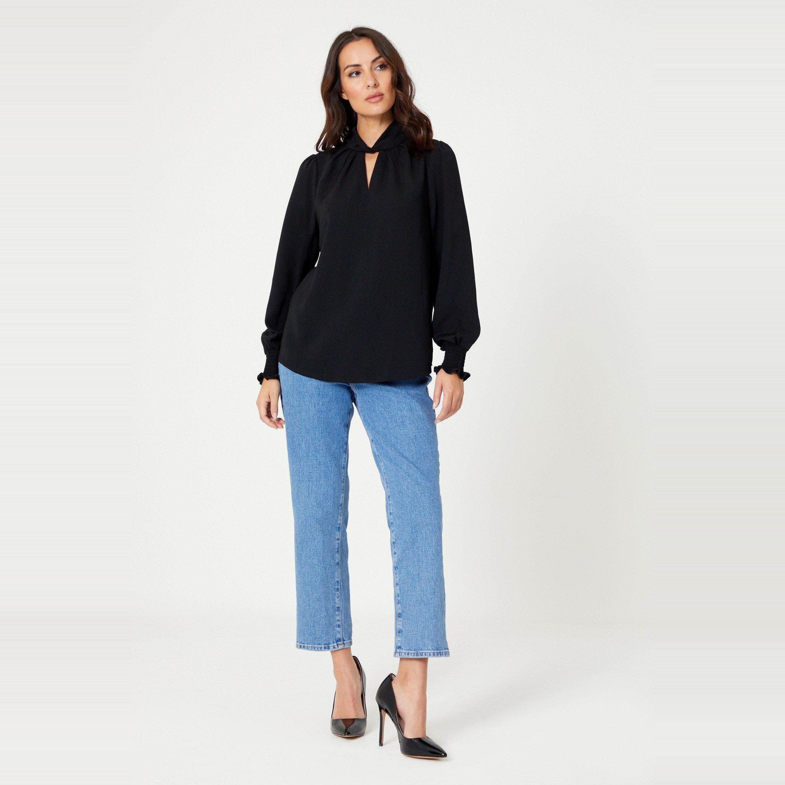 Be You Ladies Twist Neck Blouse