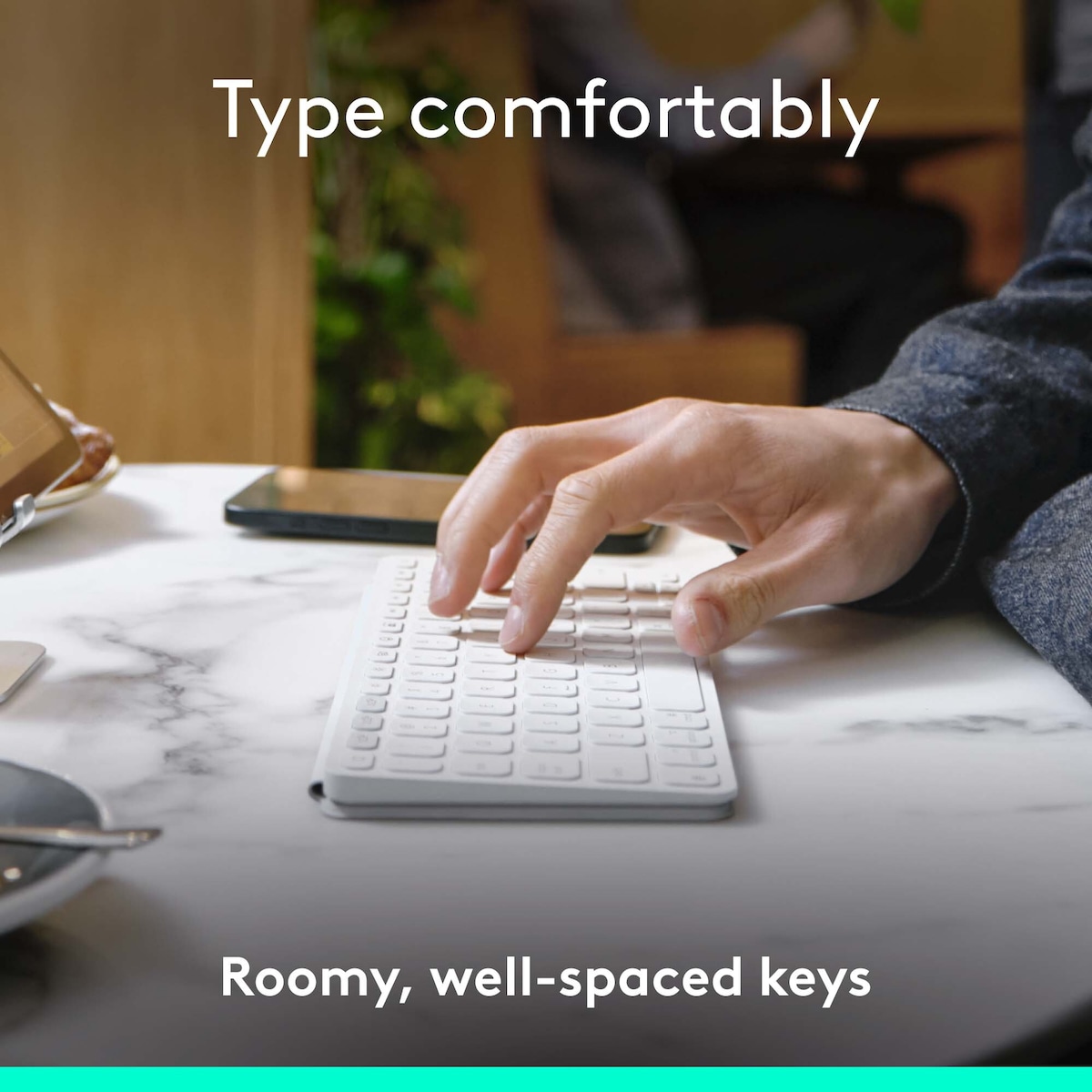 Logitech Keys-To-Go 2 trådløst tastatur (Pale Grey)