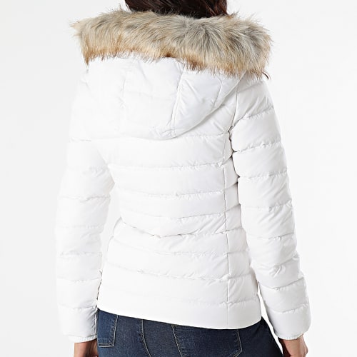 Doudoune Capuche Fourrure Femme Basic 8588 Blanc