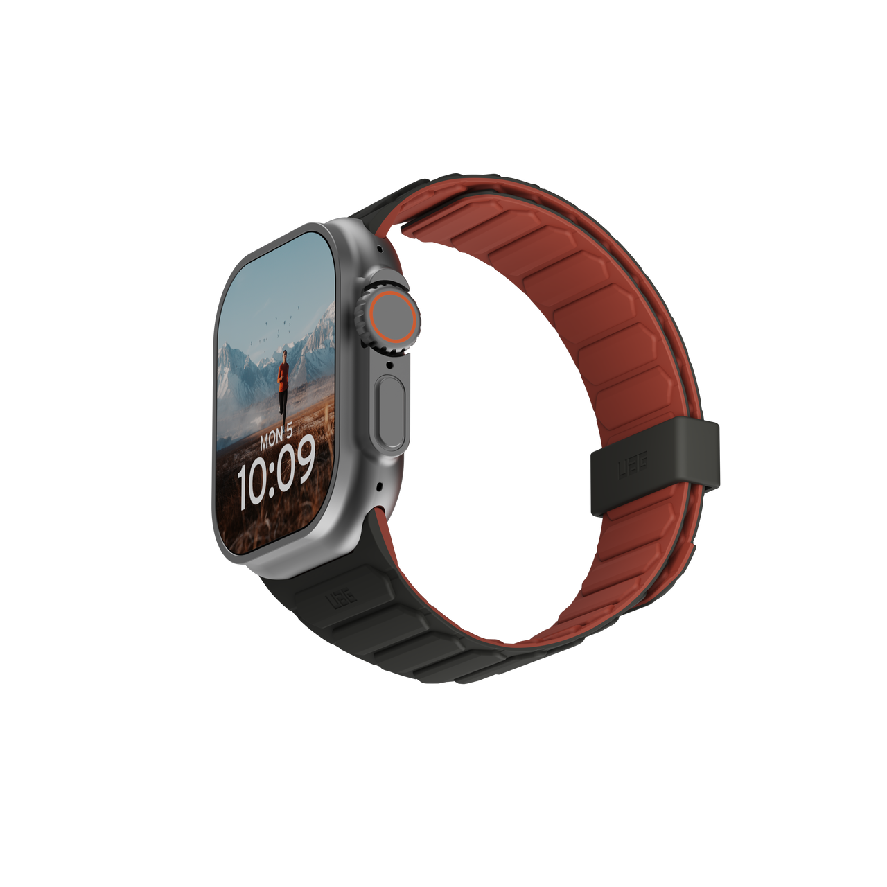 Apple Watch (49/46/45/44 mm) Pathfinder Watch Strap Magnetisches Silikon Armband (194161117291) - Rust / Olive