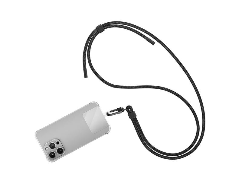 4smarts Tragegurt Universal PhonoLace Onyx Schwarz Universelle Handykette mit Tragschlaufe
