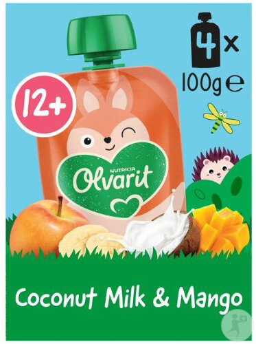 Olvarit Gourde 12m+ Smoothie Mangue/Coco 4x100g