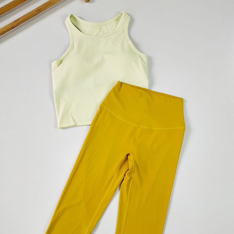 Runyz - Effen racerback sportbeha / legging met hoge taille