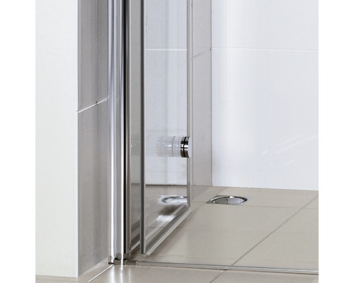 Hoekinstap vouwdeur Breuer Elana Komfort 90x90 cm helder glasprofiel kleur chroom