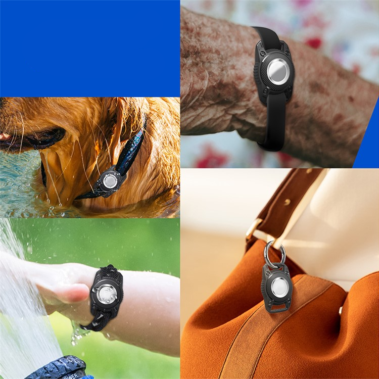 Apple AirTag Hardcase Hülle Halsband Halterung für Haustiere IP67 (Hund / Katze) - Blau