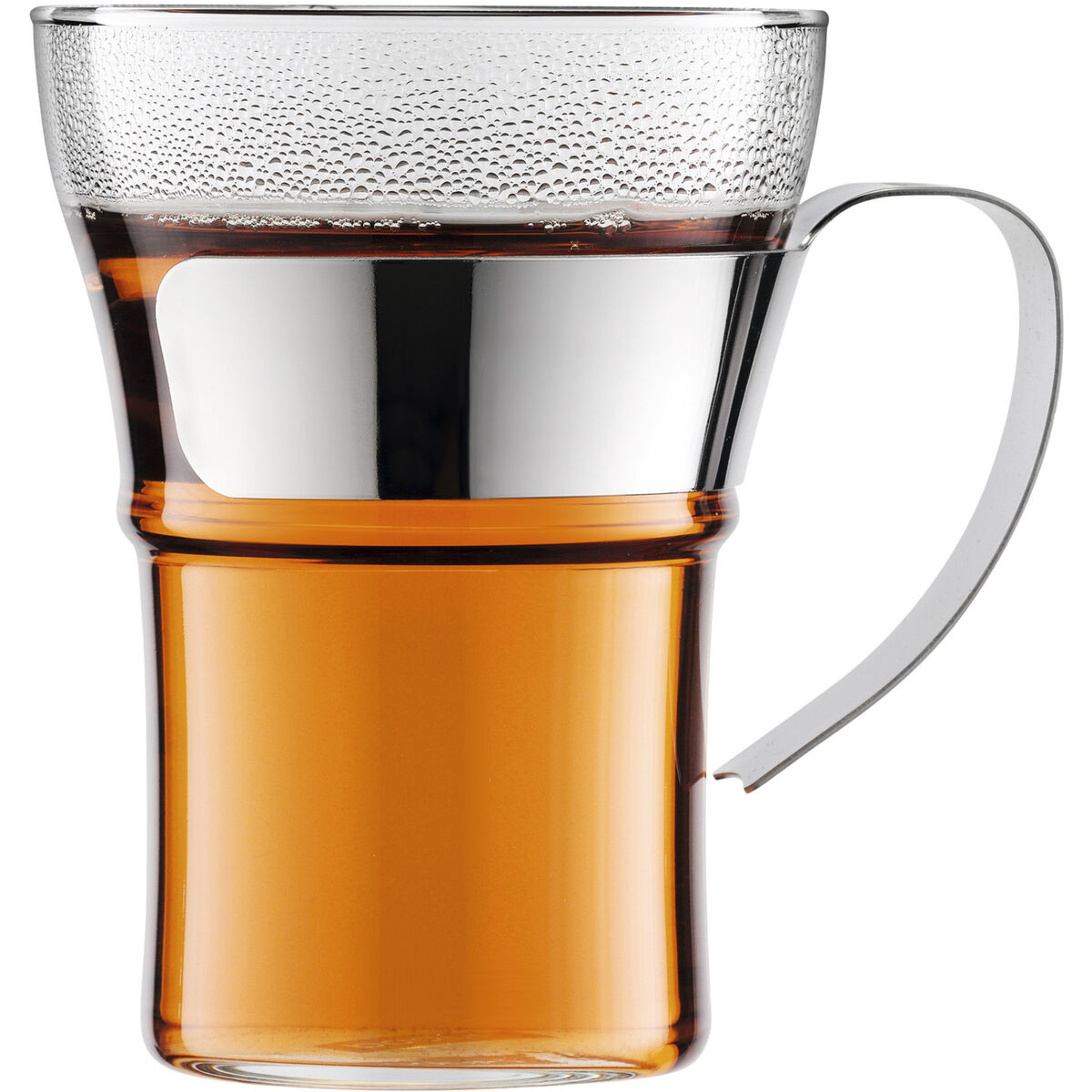 ASSAM Kaffeglass med krom hank, 2 stk. - 0,35 l
