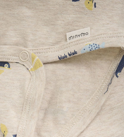 Minymo Body k/æ - Light Beige Melange m. Segelboote