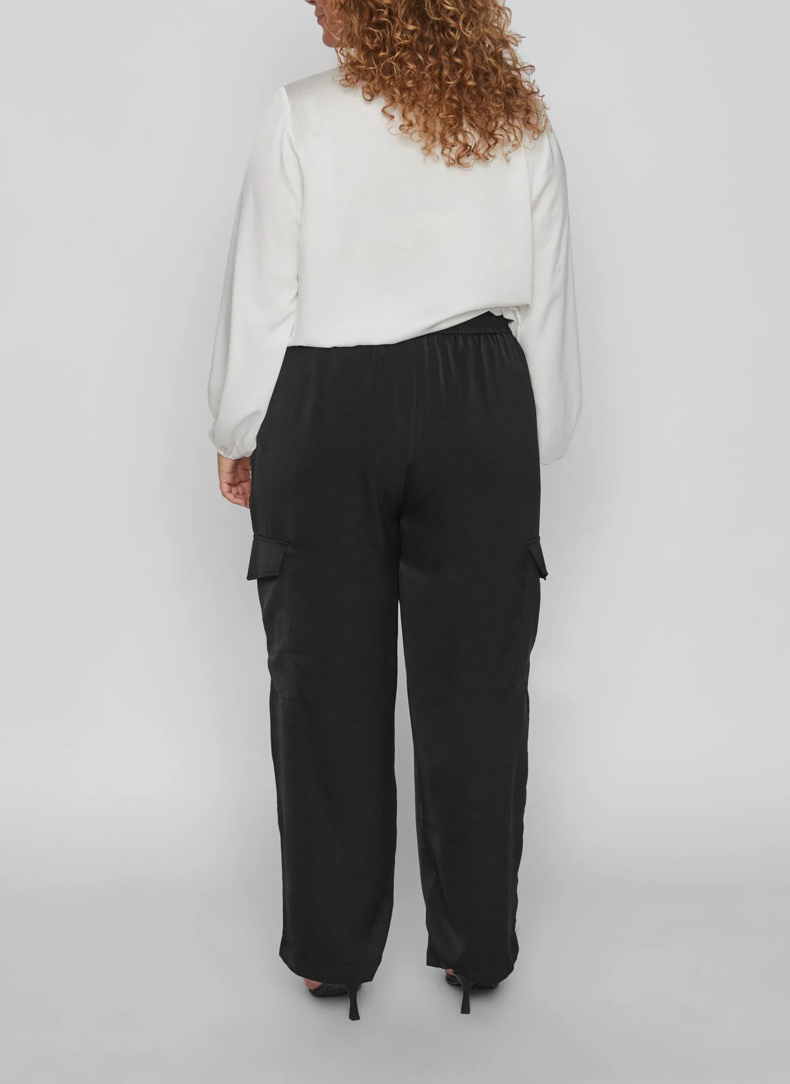 ELMA - Pantalon droit fluide cargo | Noir