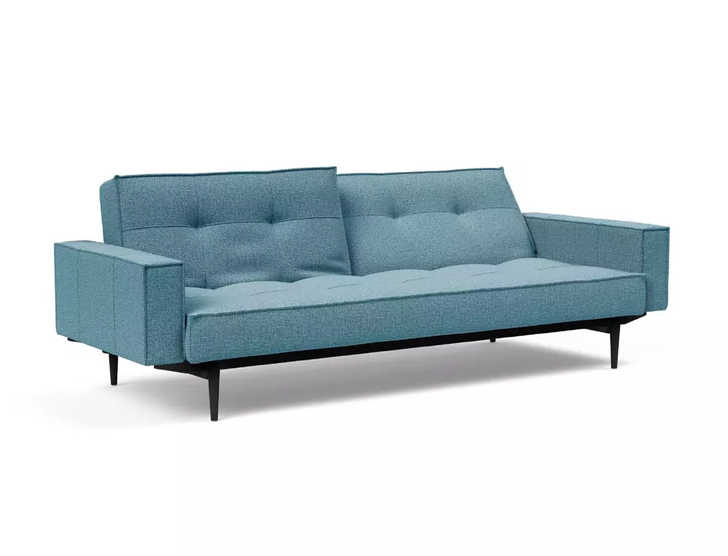 Schlafsofa mit Armlehnen Splitback Styletto schwarz