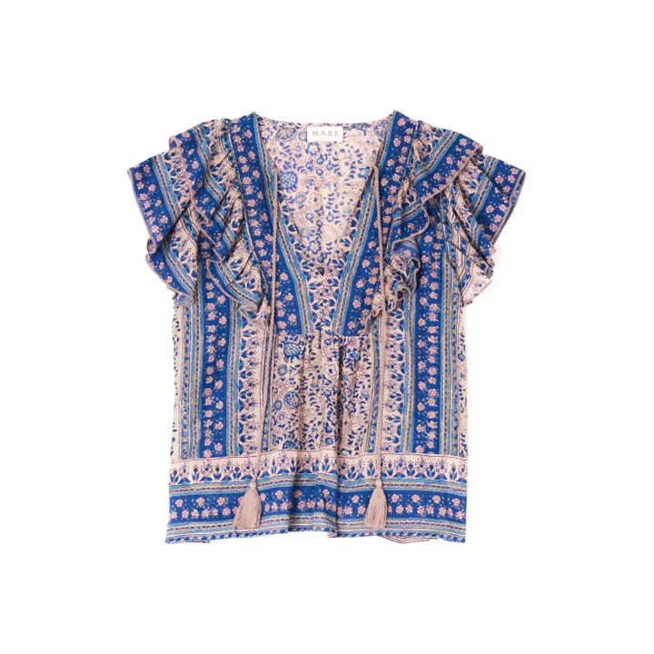 M.A.B.E. Blouse Volants Cass | Bleu