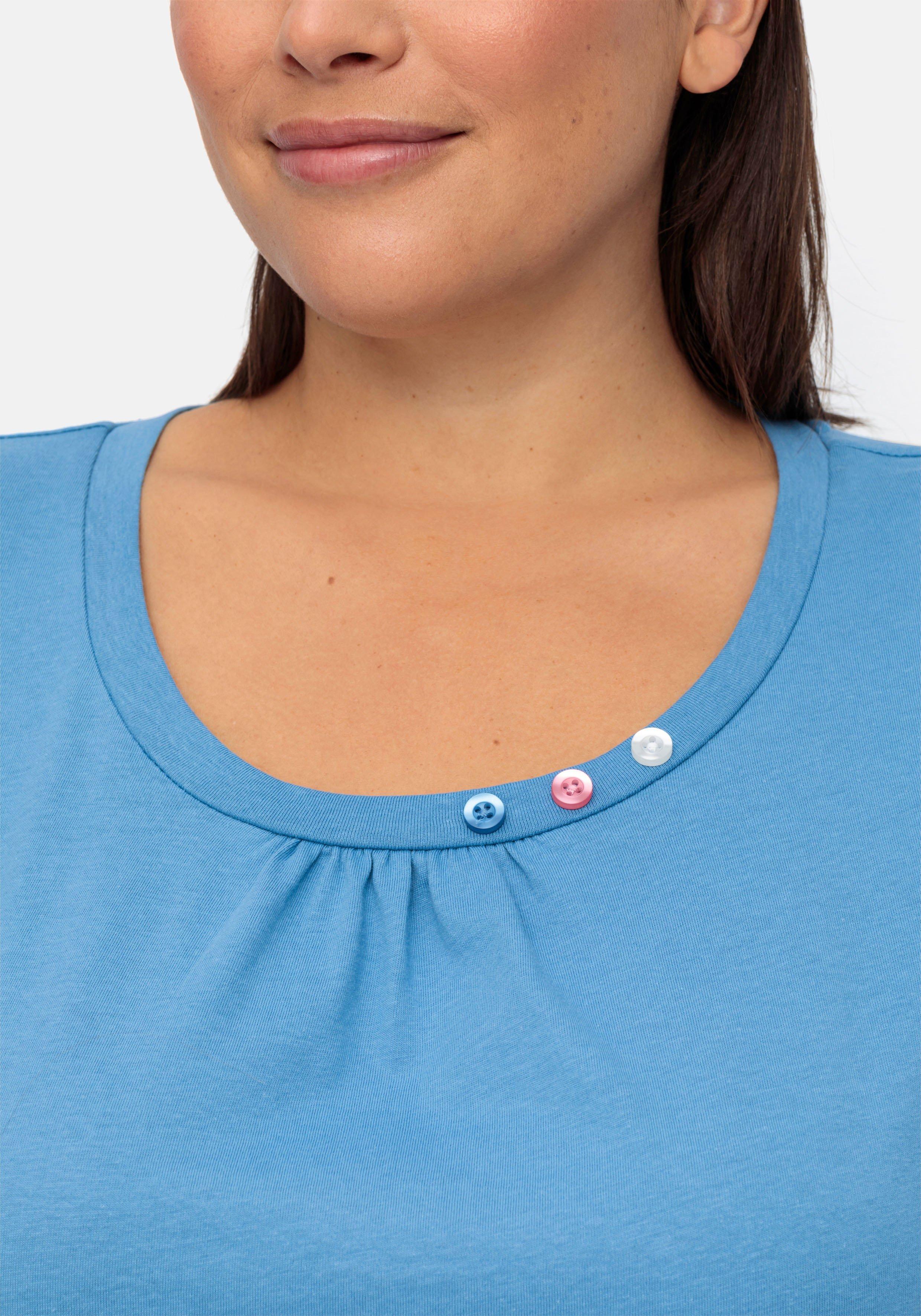 Longshirt mit Zierknöpfen am Ausschnitt