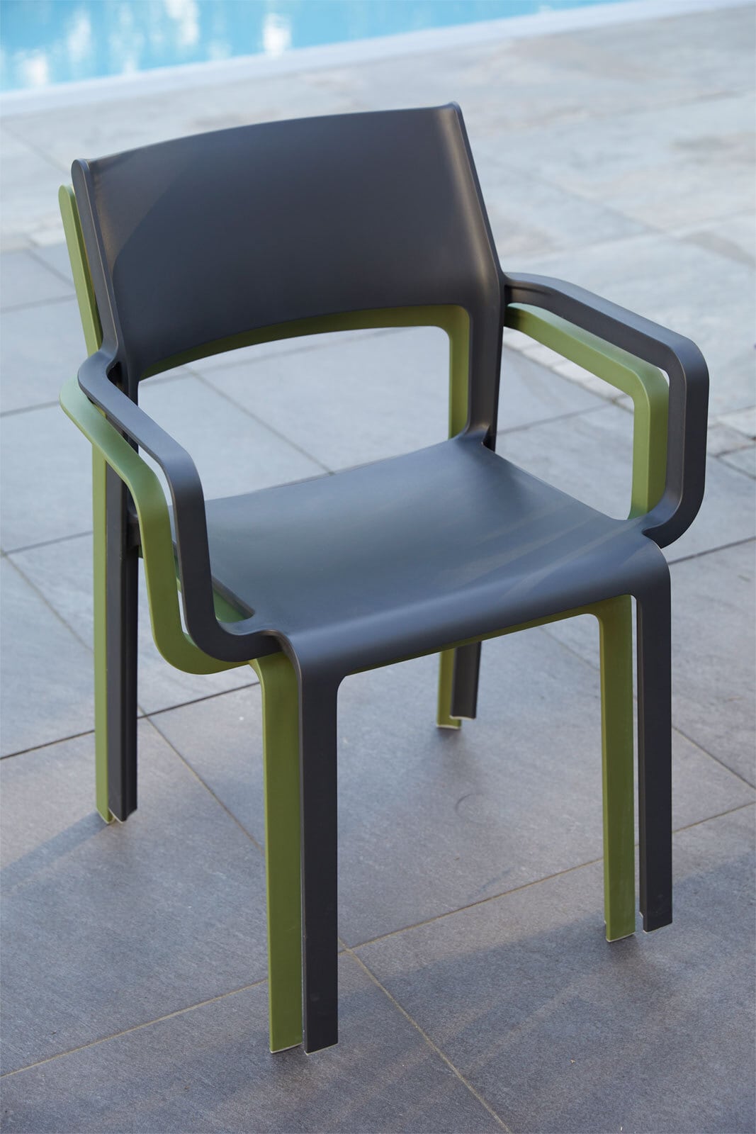 NARDI Stapelstuhl Garten TRILL AL 2er Set anthrazit