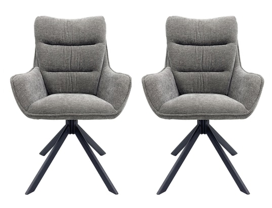 CONCEPT1 - Chaise Lot de 2C. Bonifacio pivotante gris