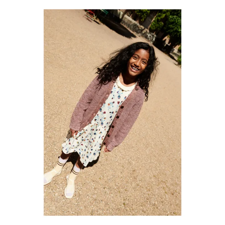 FUB Robe Maille Extra Fine Fleur Coton Bio | Ecru