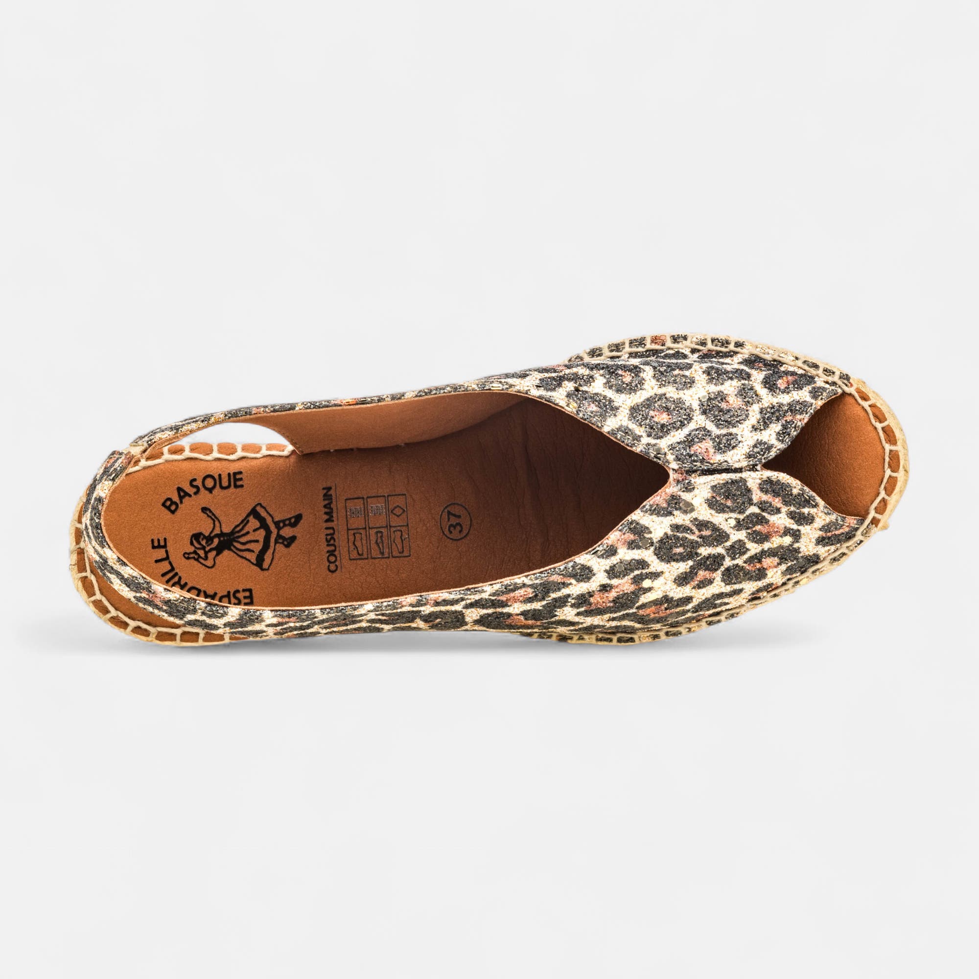 Espadrilles à talon compensé Femme or