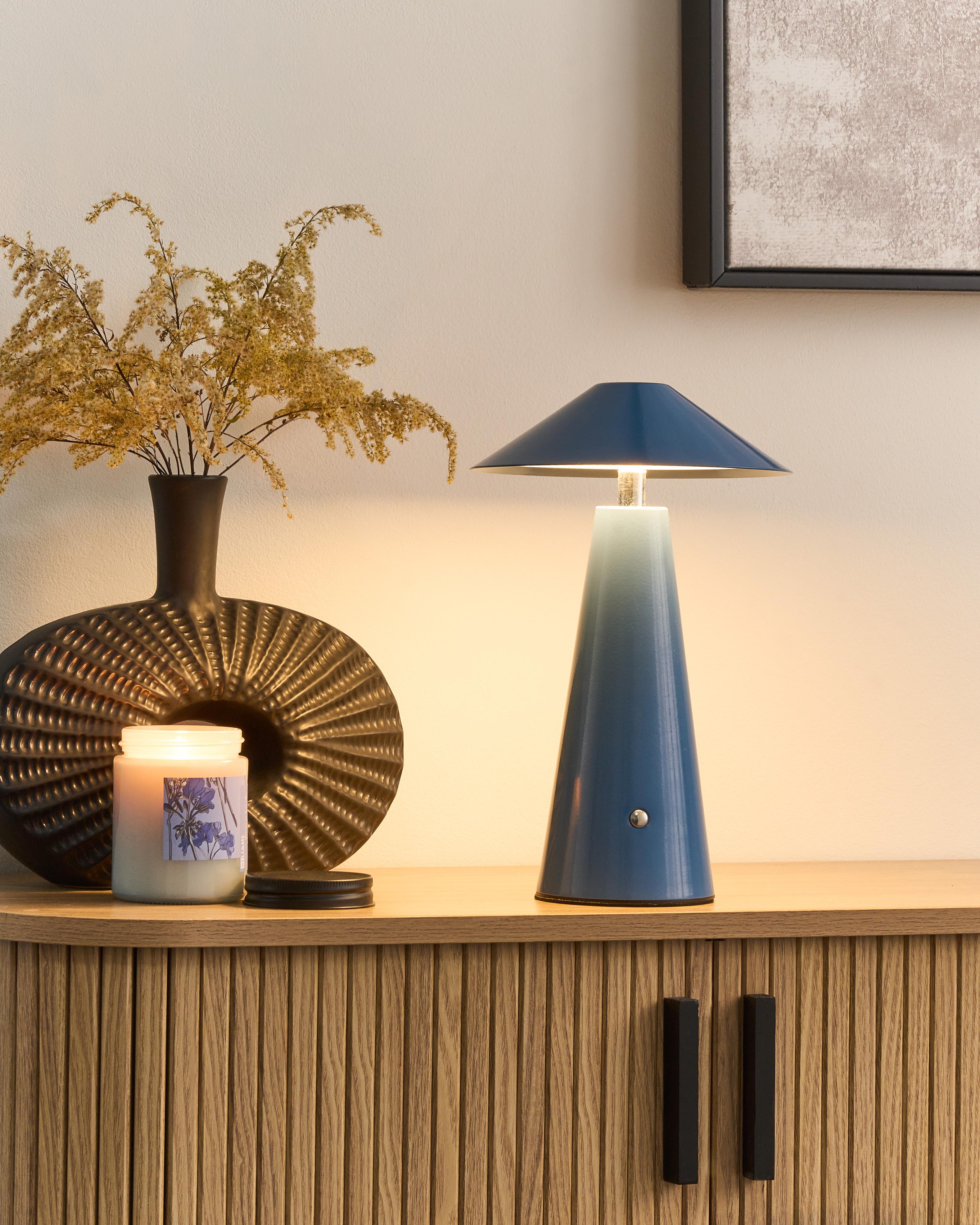 LED draadloze tafellamp APAYAO met dimmer Metaal Blauw