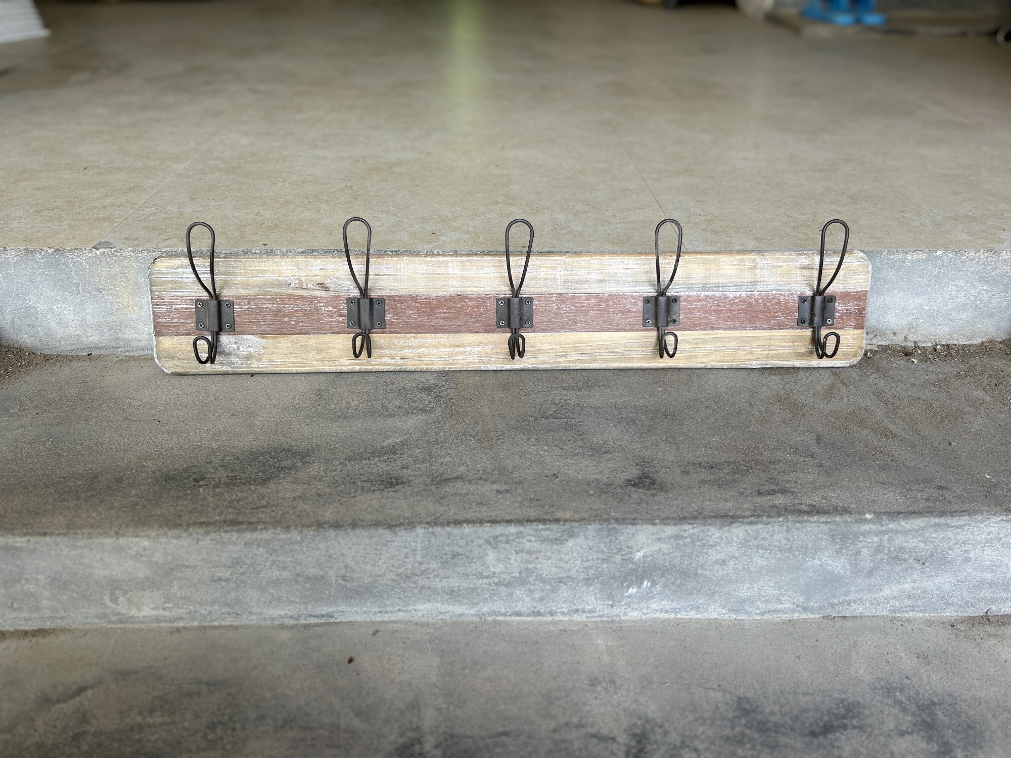 5er Wandhaken, natur, B 73 cm, H 15 cm, T 7 cm von fischer's lagerhaus