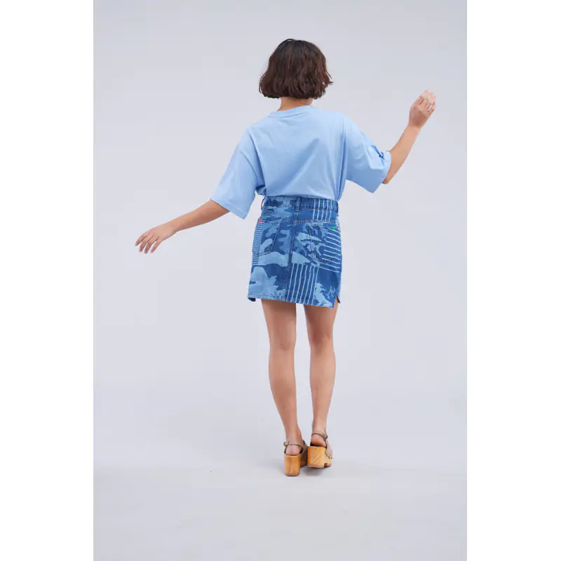 ORGANIC KICK SKIRT DENIM CAMOUFLAGE JUPE Coton biologique Femme