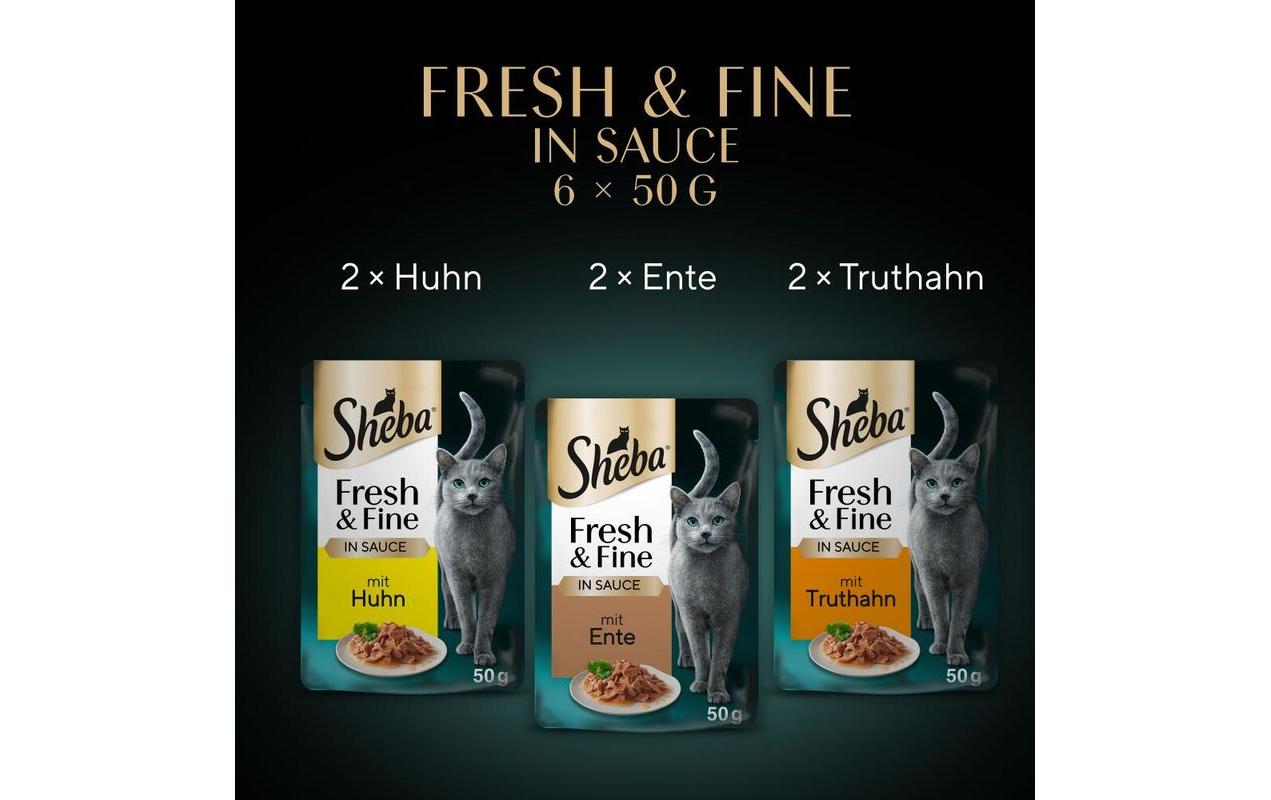 Nassfutter Sauce mit Huhn, Truthahn und Ente, 6 x 50gAlleinfuttermittel für ausgewachsene Katzen