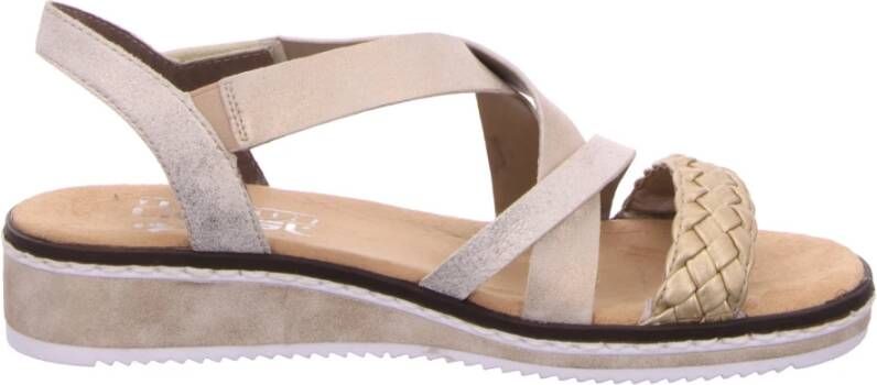 Rieker Sandalen Plat Sandalen Plat Goudkleur