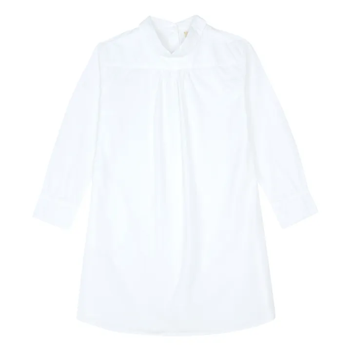 Longlivethequeen Robe Chemise Inversée Coton Bio | Blanc
