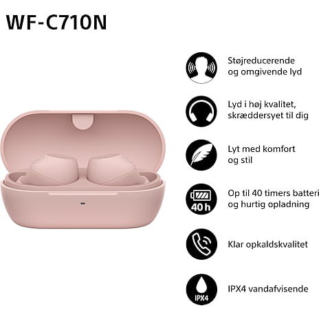 Sony WF-C710N trådløse in-ear høretelefoner - lyserød