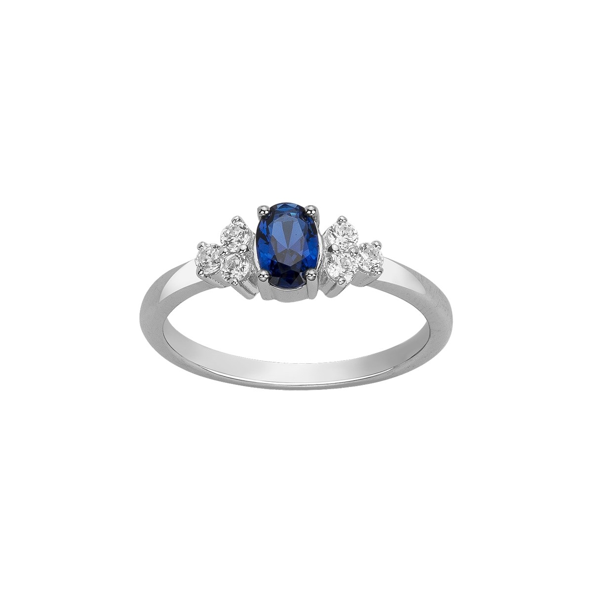 Bague de fiançailles en Argent avec spinelle bleu saphir