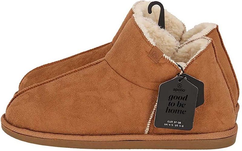 Hoge Sloffen - Suede - Cognac - Dames