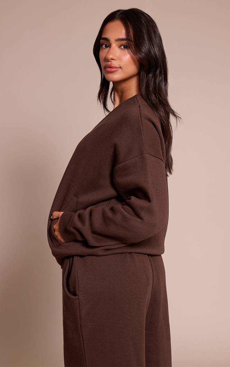 Chocolat Sweat Petite Avec Boutons Et Poches Latérales