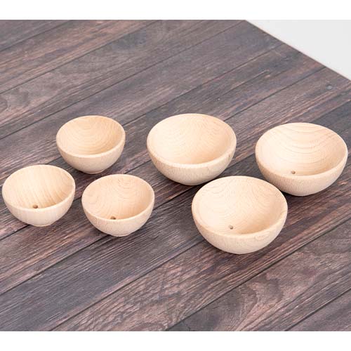 Tickit houten bakjes naturel - Ø 9,3 cm - 3st