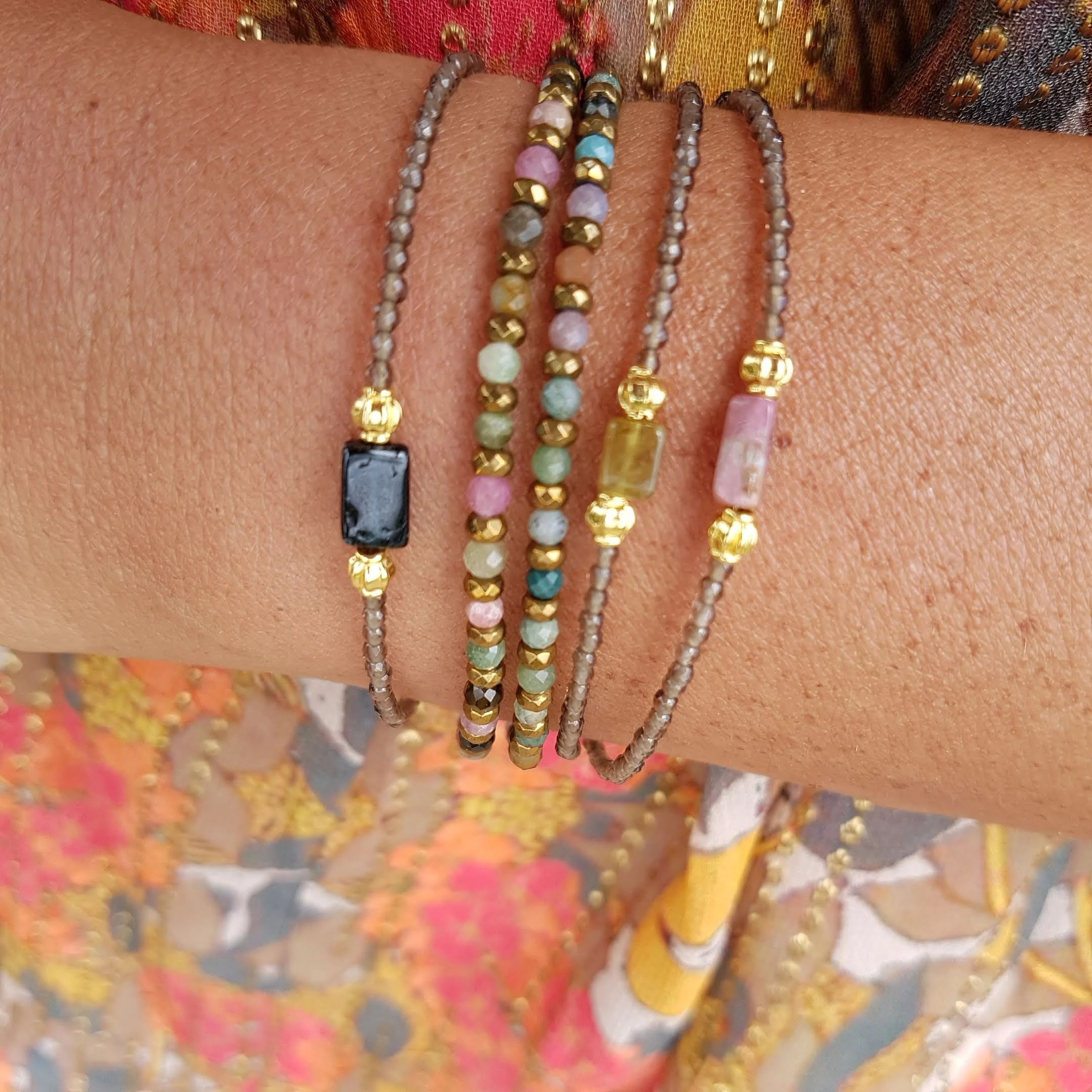 JULIANNE - Bracelet agate indienne | Bleu