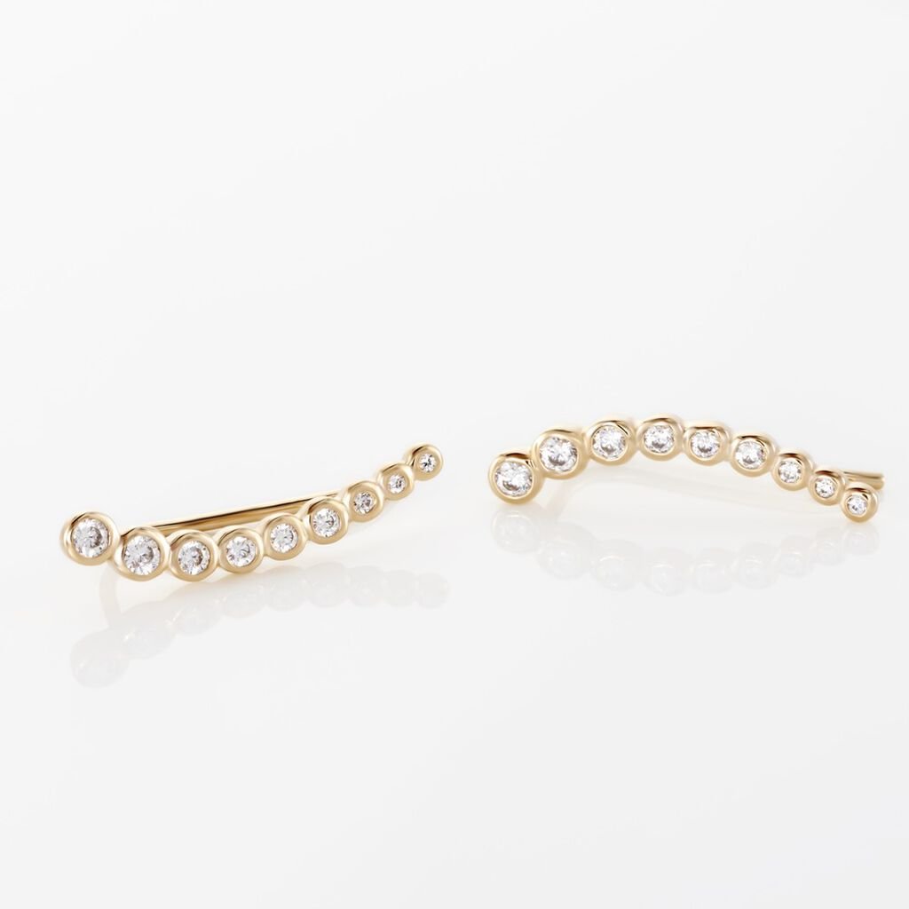 Boucles D'oreilles Grimpantes Plaqué Or Jaune Nazeli Oxyde