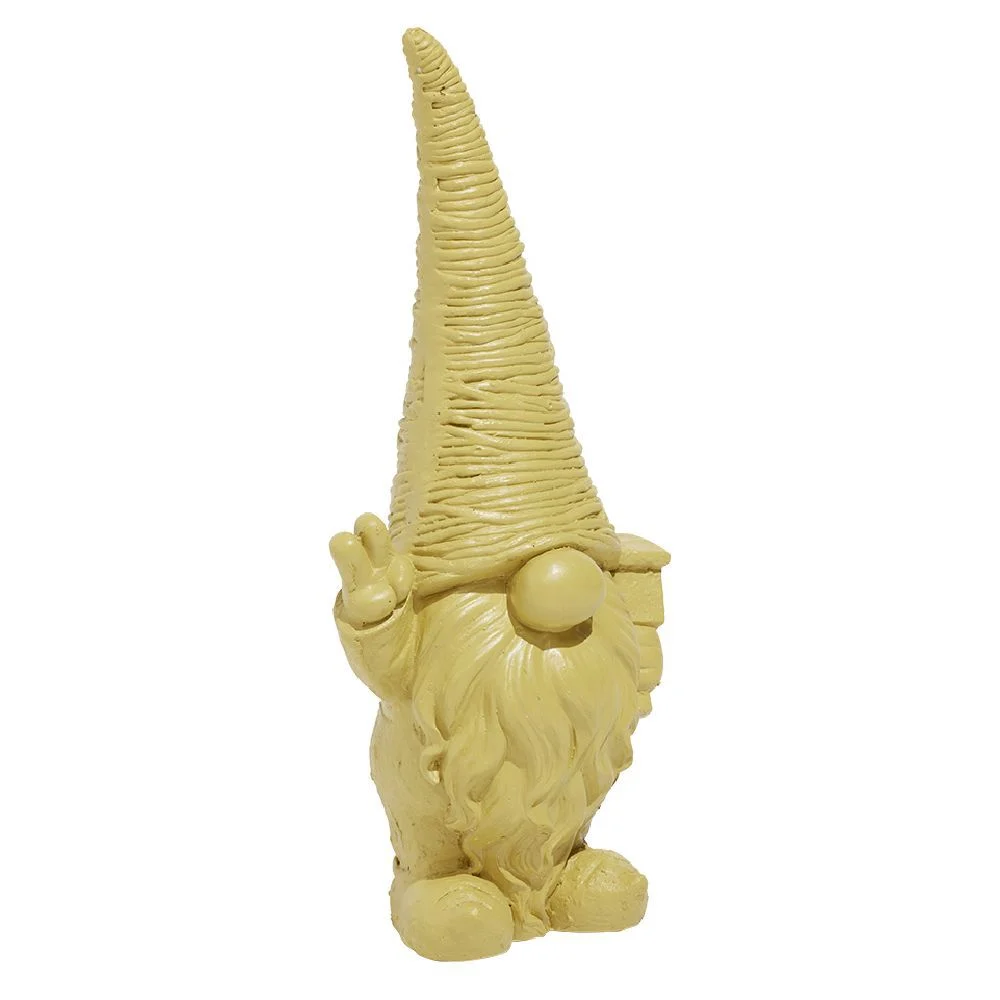 Nain de jardin peace polyrésine jaune H70cm